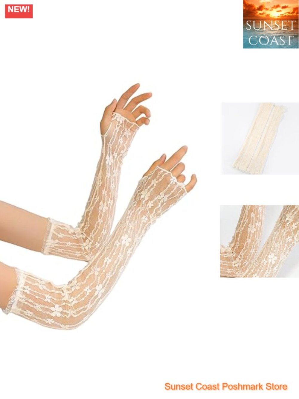 Sheer Lace Tulle Long Fingerless Gloves Arm Warmers Wedding